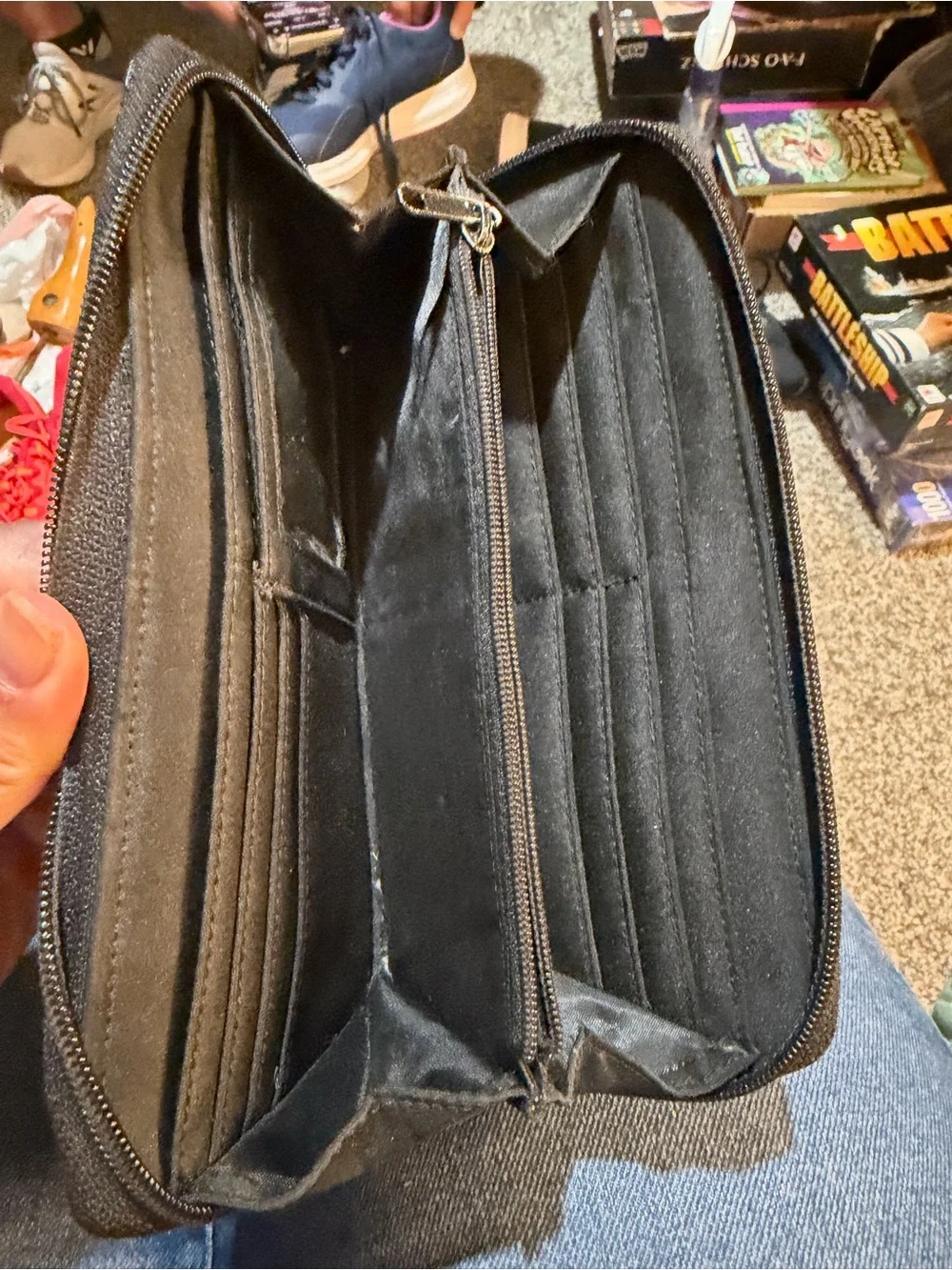 Black Leather Esprit Wallet  with Metal Plaque